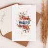 Elegancka Kartka na ślub na ozdobnym papierze z napisem - Married